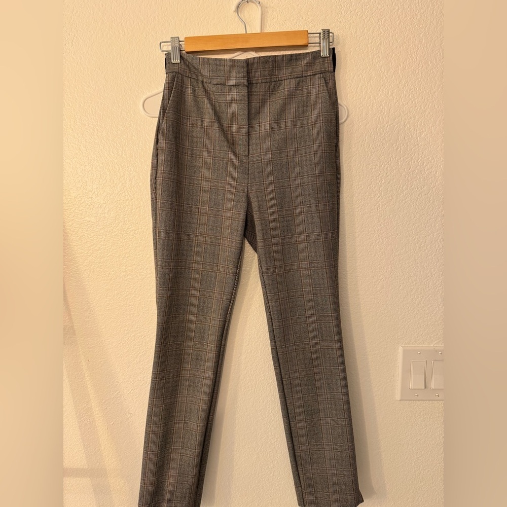 Zara Plaid Straight Pants Back To School Size Small